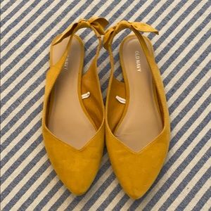 Mustard Yellow Flat slingbacks